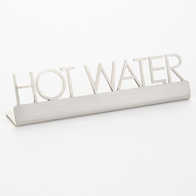 American Metalcraft SSHW5 5" W Stainless Steel Hot Water Sign