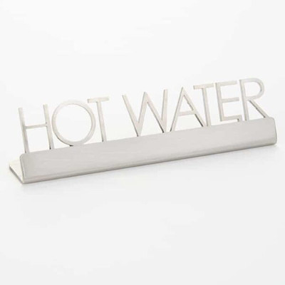 American Metalcraft SSHW5 5" W Stainless Steel Hot Water Sign
