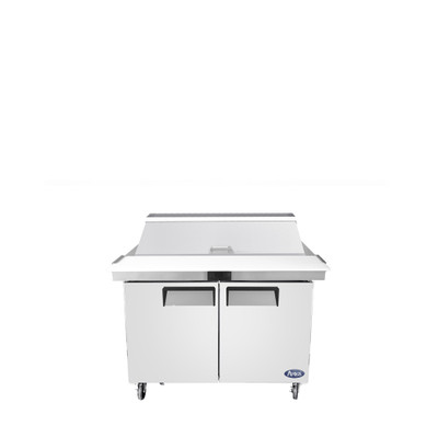 Atosa MSF8306GR 48.2" W 2-Sections 2 Doors Sandwich and Salad Mega Top Refrigerator - 115 Volts