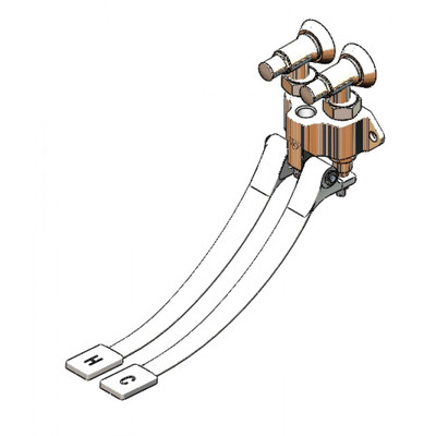 T&amp;S Brass B-0504-03 Pedal Valve double wall mounted inlets on 2-1/2"