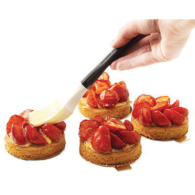 Matfer Bourgeat 113042 Pastry Brush 8-2/3" O.A. 1-1/2" Wide Conical Bristles Silicone Head