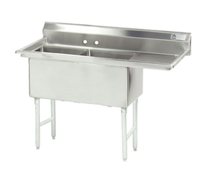 Advance Tabco FC-2-2424-24R-X Special Value Series 74.5" W Stainless Steel with 24" Drainboard 2 Compartment Sink
