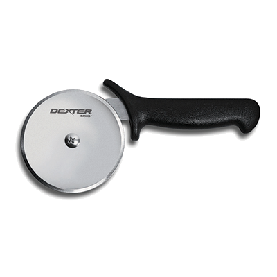 Dexter 31631 4" High Carbon Steel Pizza Cutter Black Plastic Handle