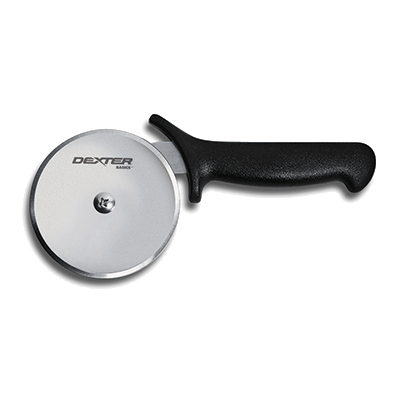 Dexter 31631 4" High Carbon Steel Pizza Cutter Black Plastic Handle