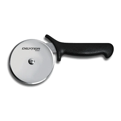 Dexter 31631 4" High Carbon Steel Pizza Cutter Black Plastic Handle