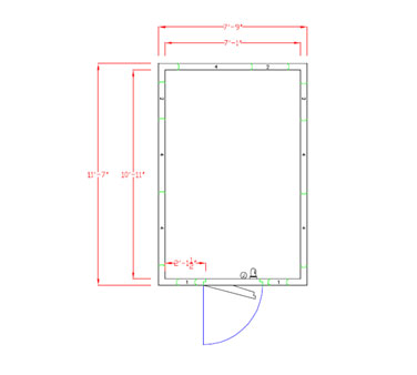 American Panel 8X12F-O 93" W x 90" H Outdoor Acrylume With Floor Walk-In Freezer