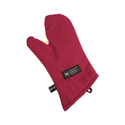 San Jamar KT0218 17" Red Cool Touch Flame Conventional Style Oven Mitt