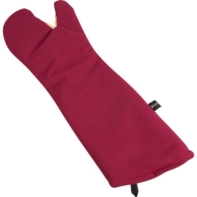 San Jamar KT0218 17" Red Cool Touch Flame Conventional Style Oven Mitt
