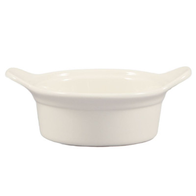 CAC China CAS-22 15 Oz. Bone White Ceramic Oval Casserole (2 Dozen Per Case)