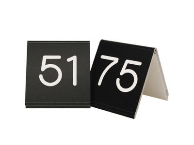 Cal-Mil 269C-2 3" W Black and White Plastic Engraved Number Tent Set