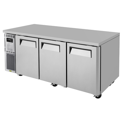 Turbo Air JUR-72-N6 70.88"W Three-Section Stainless Steel Door Reach-In J Series Side Mount Undercounter Refrigerator