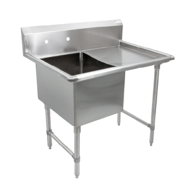 John Boos 1B16204-1D18R 1 Compartment Right Drain B Series Sink 38"W x 25-1/2"D x 44"H
