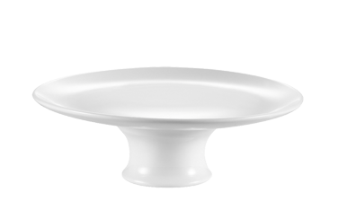 CAC China CKST-21F 12" Dia. Super White Porcelain Round Accessories Cake Stand (6 Each Per Case)