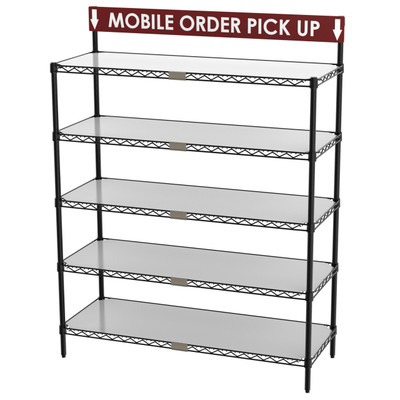 Metro CR1848TGSR 48" Wire Take-Out Shelving Station with Sign