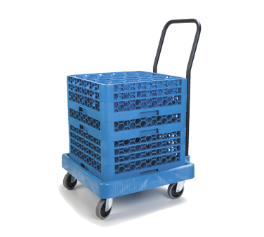 Carlisle C2236H14 Opticlean Glass Rack Dolly 350 Lb. Capacity Polypropylene Blue