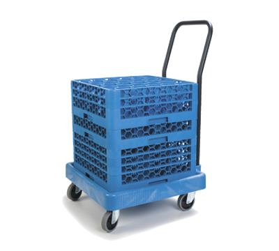 Carlisle C2236H14 Opticlean Glass Rack Dolly 350 Lb. Capacity Polypropylene Blue