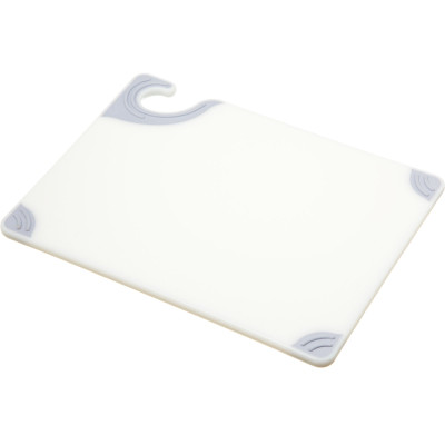 San Jamar CBG912WH 9" x 12" x 3/8" White Co-Polymer Saf-T-Grip Cutting Board