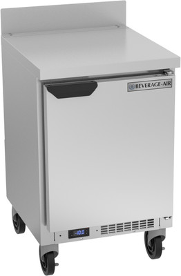 Beverage Air WTF20HC 20"W One Door Stainless Steel Worktop Freezer With 4" Removable Backsplash