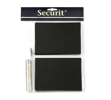 American Metalcraft TAGA6WT 6" W Black Acrylic Holders Mini Chalk Card