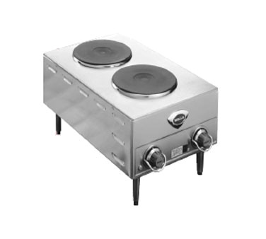Wells H-70 14.75" W x 12.38" x 25.2" D Stainless Steel with (2) Burners Electric Countertop Hotplate - 208/240 Volts