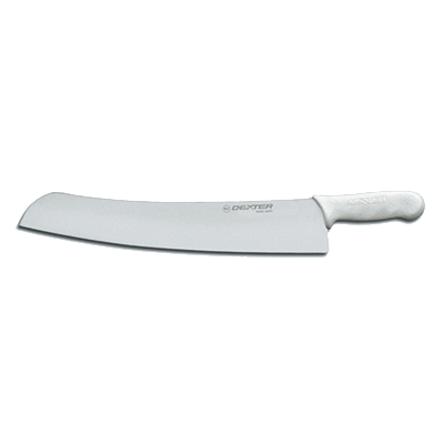 Dexter 18073 18" High Carbon Steel Pizza Knife Polypropylene White Handle