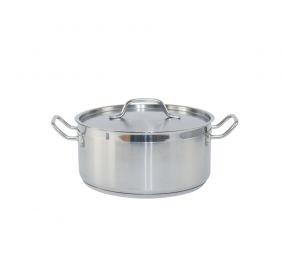 CAC China SSBZ-8 8 Qt. Stainless Steel Brazier with Lid (4 Set Per Case)