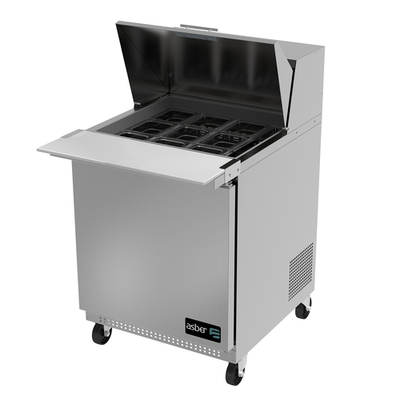 Asber APTM-27-12 27" W One-Section One Door Mega Top Sandwich or Salad Prep Table