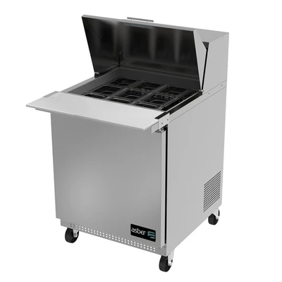 Asber APTM-27-12 27" W One-Section One Door Mega Top Sandwich or Salad Prep Table