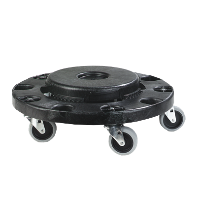 Carlisle 3691103 Round Polyethylene Black Bronco Container Dolly