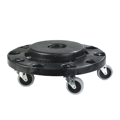 Carlisle 3691103 Round Polyethylene Black Bronco Container Dolly