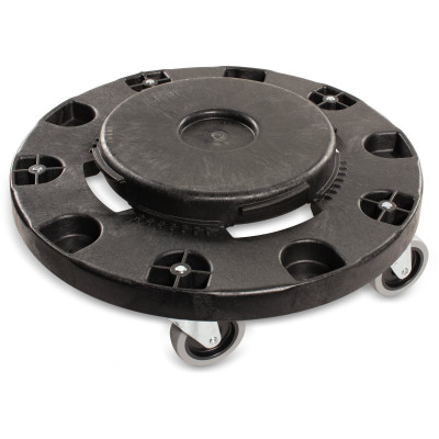 Carlisle 3691103 Round Polyethylene Black Bronco Container Dolly