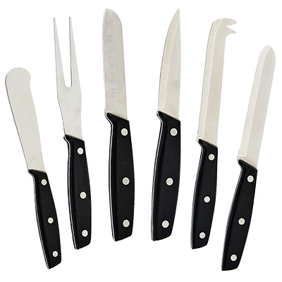 Winco KCS-6 Stainless Steel Blades With POM Handles Cheese Knife Set (6 Pieces Per Set)