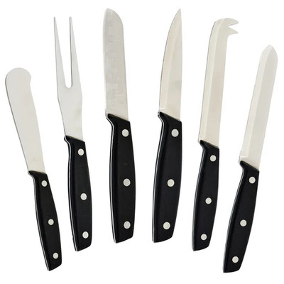 Winco KCS-6 Stainless Steel Blades With POM Handles Cheese Knife Set (6 Pieces Per Set)