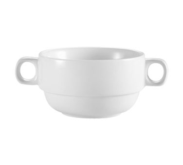 CAC China RCN-49 10 Oz. Super White Porcelain Round Clinton Bouillon Cup (2 Dozen Per Case)