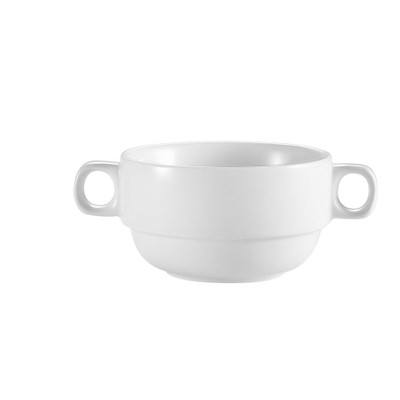 CAC China RCN-49 10 Oz. Super White Porcelain Round Clinton Bouillon Cup (2 Dozen Per Case)