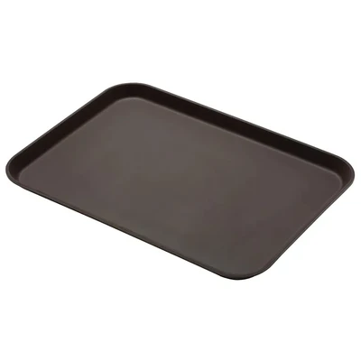 Cambro 1826CT138 17.81" x 25.69" Fiberglass Tavern Tan Rectangular Camtread Serving Tray - 6/Case