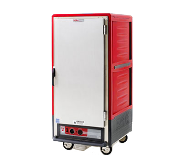 Metro C537-CLFS-L C5 3 Series Red 3/4-Size Insulated Low Wattage Heated Holding & Proofing Cabinet with Solid Door and Lip Load Slides - 120V