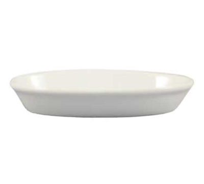 CAC China BKW-2 8 Oz. Super White Ceramic Oval Baking Dish (3 Dozen Per Case)
