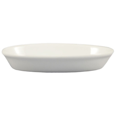 CAC China BKW-2 8 Oz. Super White Ceramic Oval Baking Dish (3 Dozen Per Case)