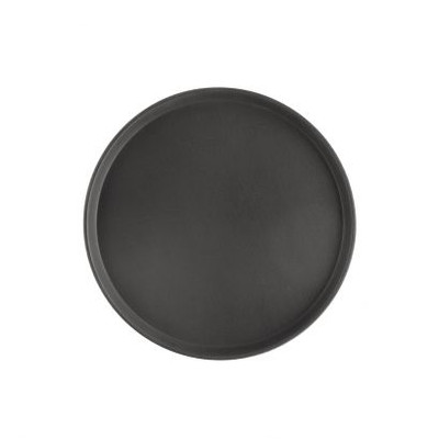 CAC China FGTR-16BK 16" W Fiberglass Black Round Tray