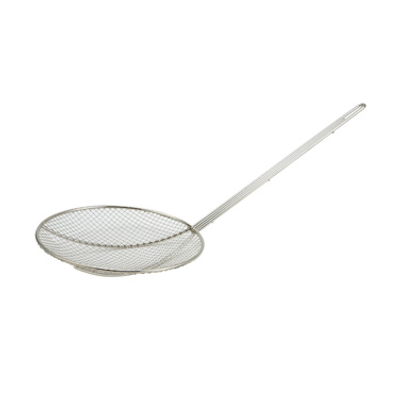 Winco SC-5R 5&quot; W Round Nickel Plated Mesh Skimmer