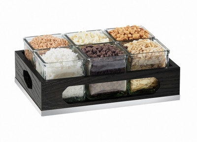 Cal-Mil 3805-87 Ash Gray Oak Wood 12-3/4"W x 9"D x 5-1/8"H Cinderwood Jar Holder Tray