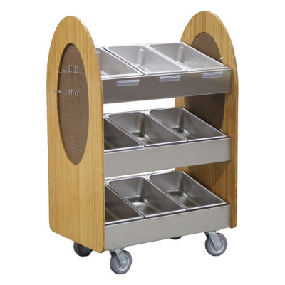 Lakeside 683 41" W Stainless Steel 3 Shelves Display Merchandising Cart
