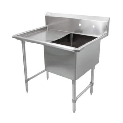John Boos 1B244-1D24L 1 Compartment Left Drain B Series Sink 52"W x 29-1/2"D x 44"H