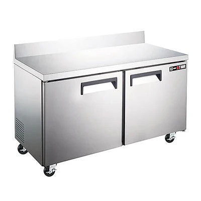 Admiral Craft USWF-2D U-STAR 47.25" W 2 Door Worktop Freezer with Aluminum Backsplash - 115 Volts