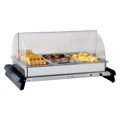 Cadco WTBS-3RT 26" 3 Pan Triple Buffet Server Countertop - 120 Volts