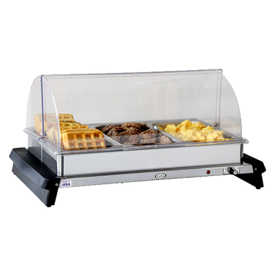 Cadco WTBS-3RT 26" 3 Pan Triple Buffet Server Countertop - 120 Volts