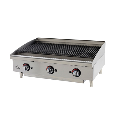 Star 6136RCBF Star-Max® 36" Gas Countertop Charbroiler with Adjustable Manual Controls - 120,000 BTU