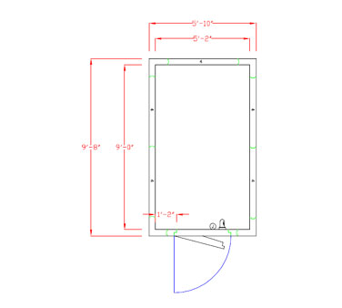American Panel 6X10F-O 70" W x 90" H Outdoor Acrylume With Floor Walk-In Freezer
