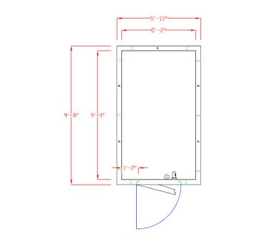 American Panel 6X10F-O 70" W x 90" H Outdoor Acrylume With Floor Walk-In Freezer